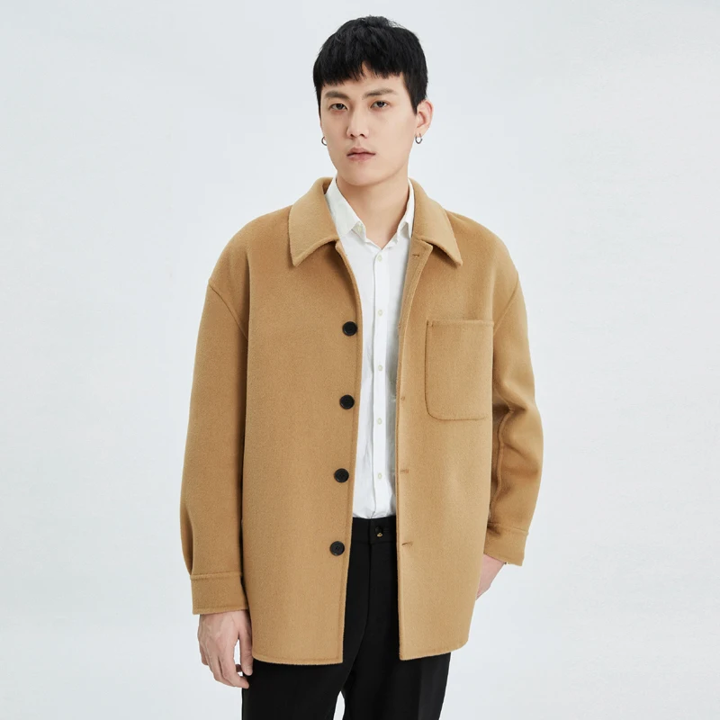 Top Trends: Jueqi Men's Cashmere Coat Double Sided Wool Coat 100% Pure Wool Coat Mr-3028 Shoppable Styles