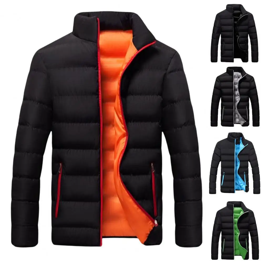 Top Trends: Men Coat Stylish Warm Cotton Padded Pure Color Thicken Windbreaker Streetwear Men Jacket Men Coat Shoppable Styles