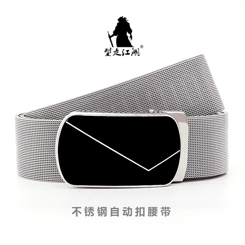 Top Trends: Men Leather Belt Stainless Steel Metal Automatic Buckle Brand High Quality Luxury Belts Quality Girdle Belts For Jeans Shoppable Styles - Image 2