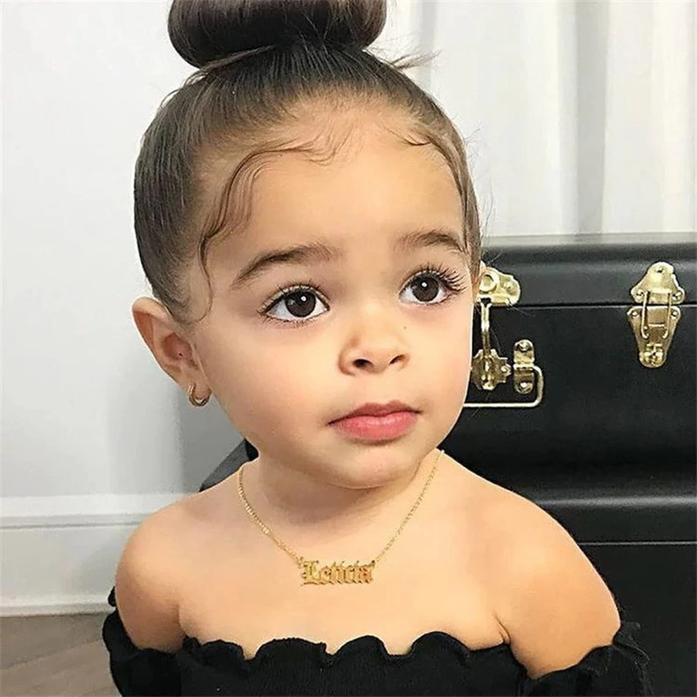 Top Trends: Personalized Custom Child Necklace Baby Name Necklaces Sliver Gold Color Jewelry Cute Exquisite Children&#039;s Day Gift Shoppable Styles