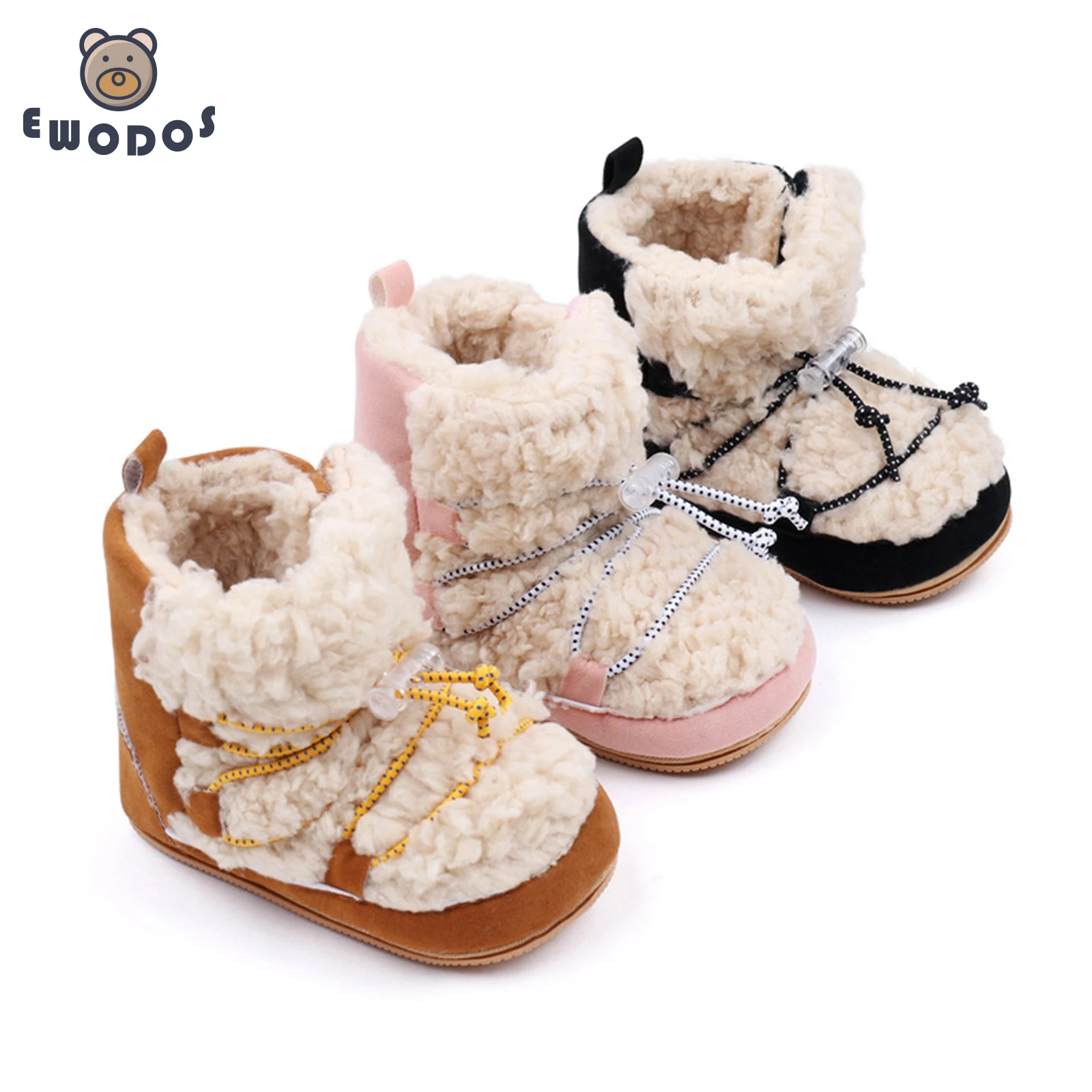 Top Trends: EWODOS Newborn Baby Girls Snow Boots Coral Fleece Winter Warm Ankle Boots Toddler Baby&#039;s Anti-slip Walking Shoes Baby Shoes Shoppable Styles