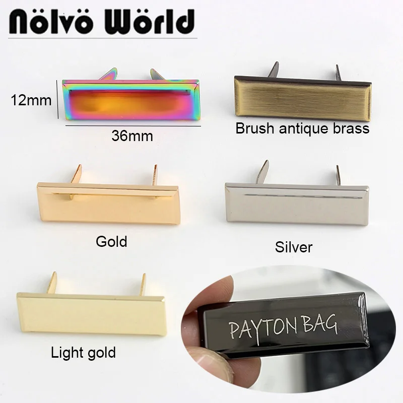 Top Trends: 10-50 Pieces, Laser Engrave Your Brand On Label, Sewing Crafts Rectangle Metal Purse Label Tags, sew Bags Rainbow Metal Labels Tag Shoppable Styles