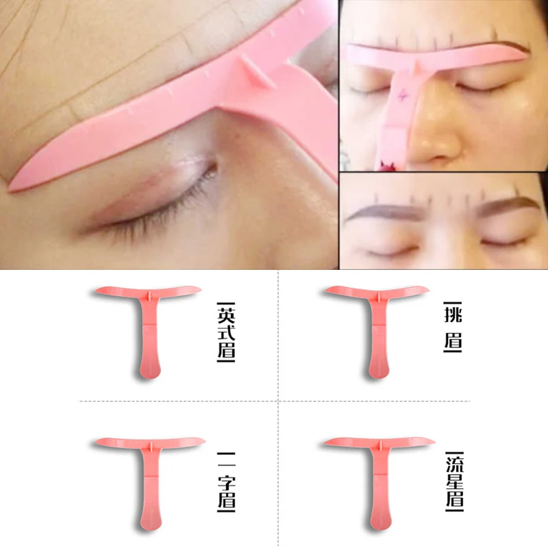 Top Trends: 4pcs Plastic Microblading Eyebrow Permanent Tattoo Eyebrows Shaper Template Stencil Ruler Definition Permanent Makeup Shoppable Styles