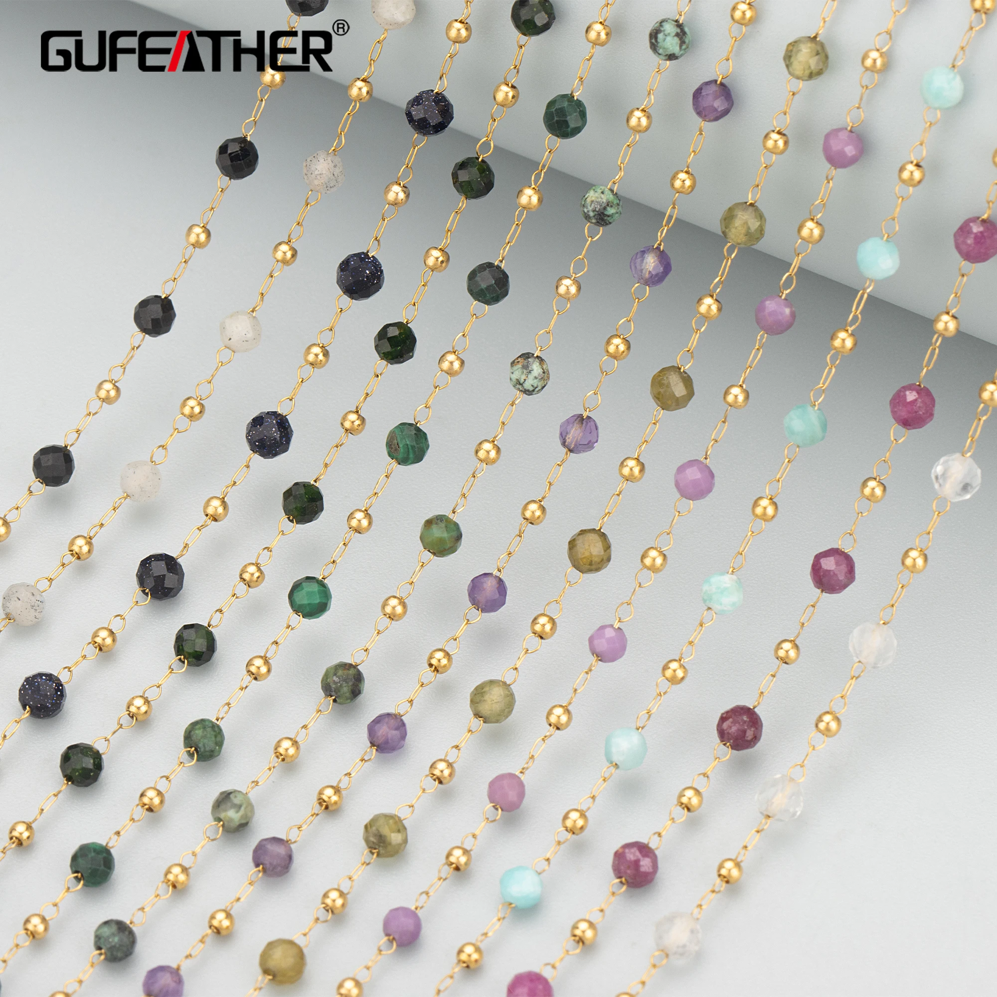 Top Trends: GUFEATHER C330, chain, stainless Steel, nickel Free, natural Stone, hand Made, jewelry Making Findings, diy Bracelet Necklace, 1m / lot Shoppable Styles