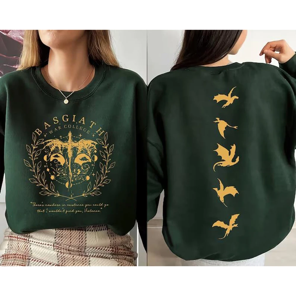 Top Trends: Fourth Wing Double-Sided Sweatshirt Basgiath War College Sweatshirt Dragon Rider Hoodie Bookish Sweater Long Sleeve Pullovers Shoppable Styles