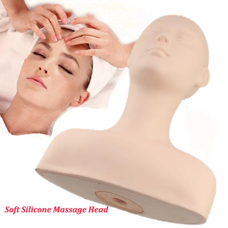 Top Trends: New Soft Silicone Massage Cosmetology Make Up Practice Training Mannequin Head Doll With Shoulder Bone Model Head Practice Tool Shoppable Styles