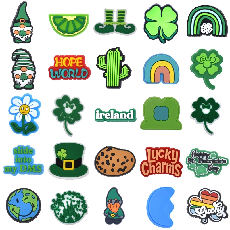 Top Trends: Hot Sale 1pcs PVC Shoe Charms For Crocs Accessories St.Patrick Day Badge Women Sandals Buckle Kids Pins Men Decoration Jeans Shoppable Styles