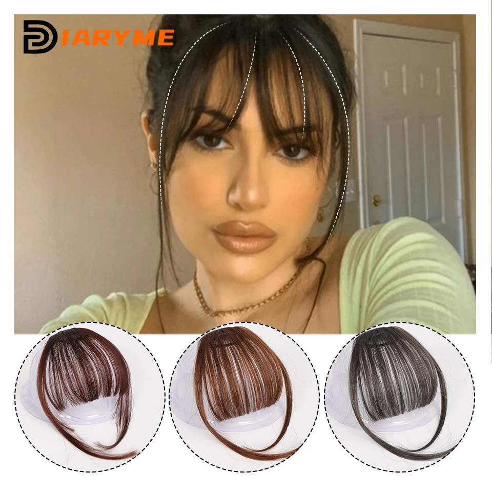 Top Trends: Synthetic False Bangs Clip In Hair Hairpiece Accessories Invisible Fringe Fake Bangs Clip In Hair Extensions Heat Resistant Wigs Shoppable Styles