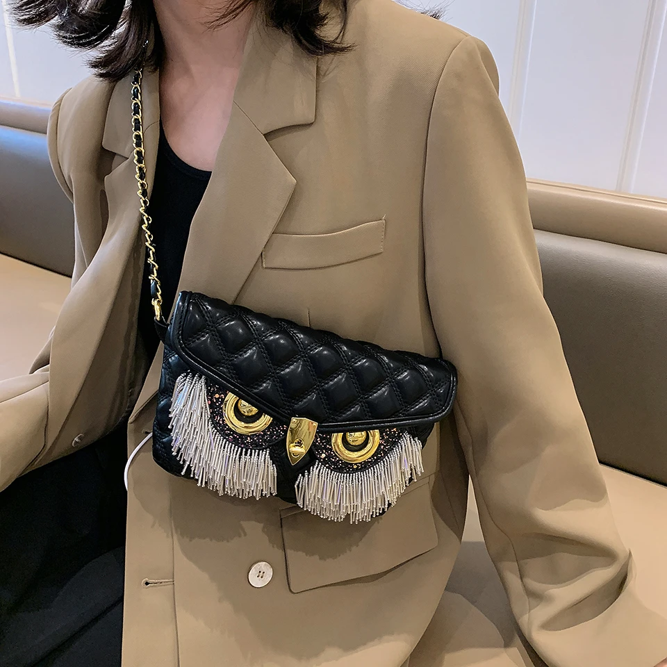 Top Trends: Retro Female Fashion Luxury Girls Handbags Chain Crossbody Bags For Woman Owl Shoulder Purse Pu Leather Messenger Bag Shoppable Styles