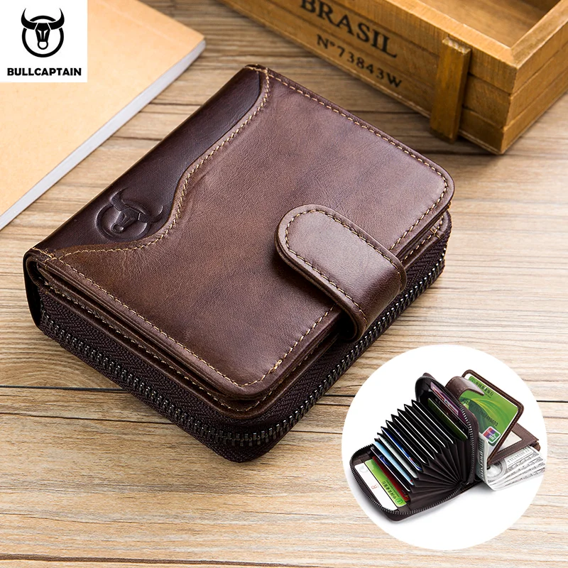 Top Trends: BULLCAPTAIN Men's Genuine Leather Wallet Multi Functional Multi Card Capacity Card Wallet Fashion High Quality Business Wallet Shoppable Styles