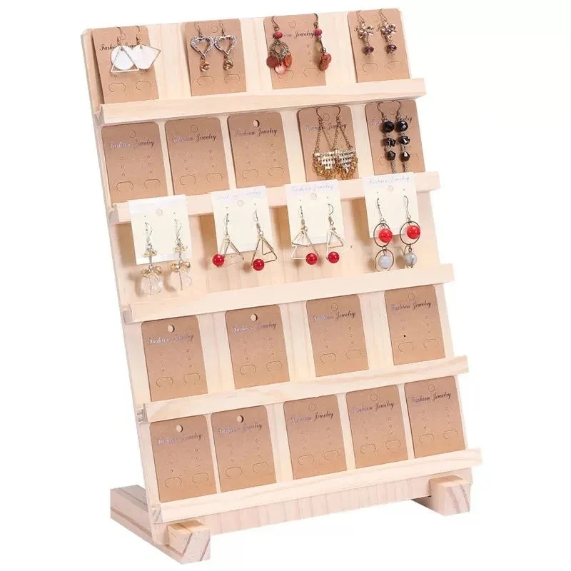 Top Trends: Nature Wooden Jewelry Display Stand Earring Bracelet Organizer Storage Holders Wood Base Rack Stall Event Jewelry Store Decor Shoppable Styles