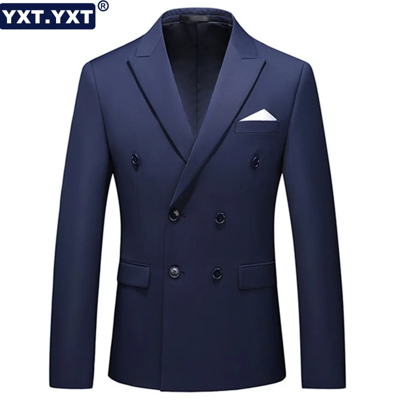 Top Trends: Luxury Men&#039;s Blazer 2023 New In Fashion Casual Solid Color Double Breasted Suit Male Elegant Formal Party Business Office Jacket Shoppable Styles