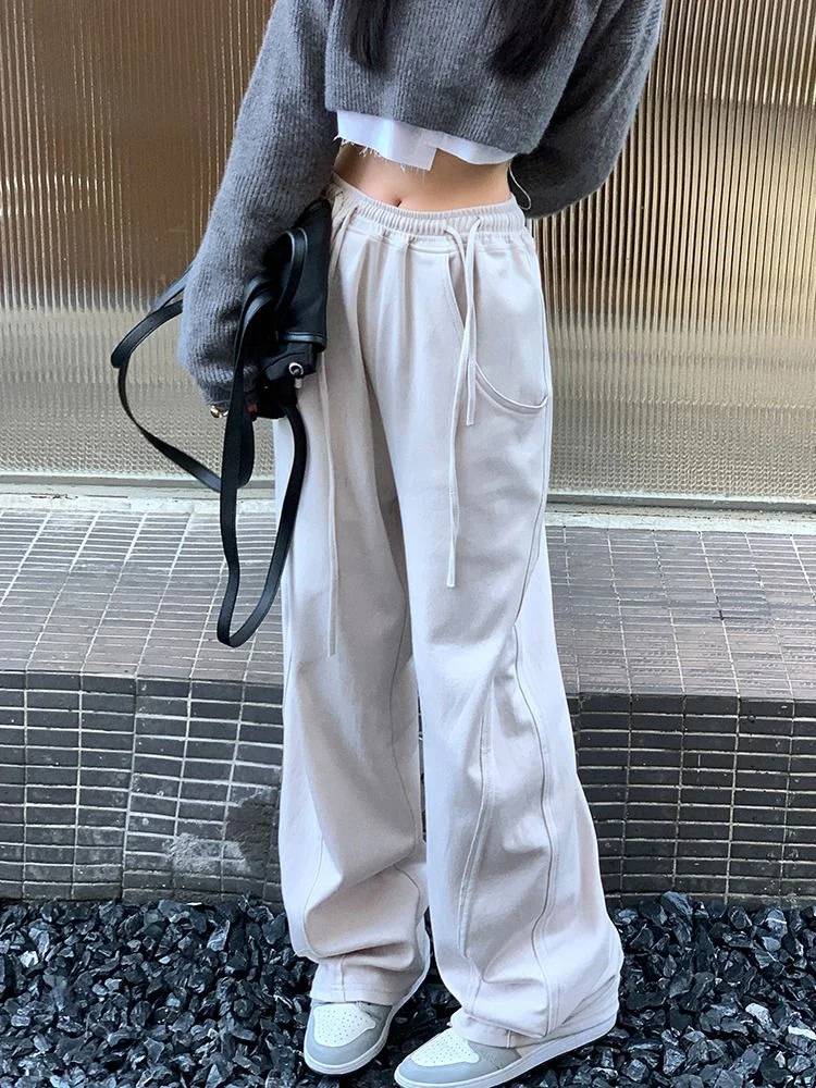 Top Trends: HOUZHOU Basic Gray Jogging Sweatpants Women Harajuku Korean Style Oversize Jogger Sports Pants Female Hippie Kpop Loose Trousers Shoppable Styles