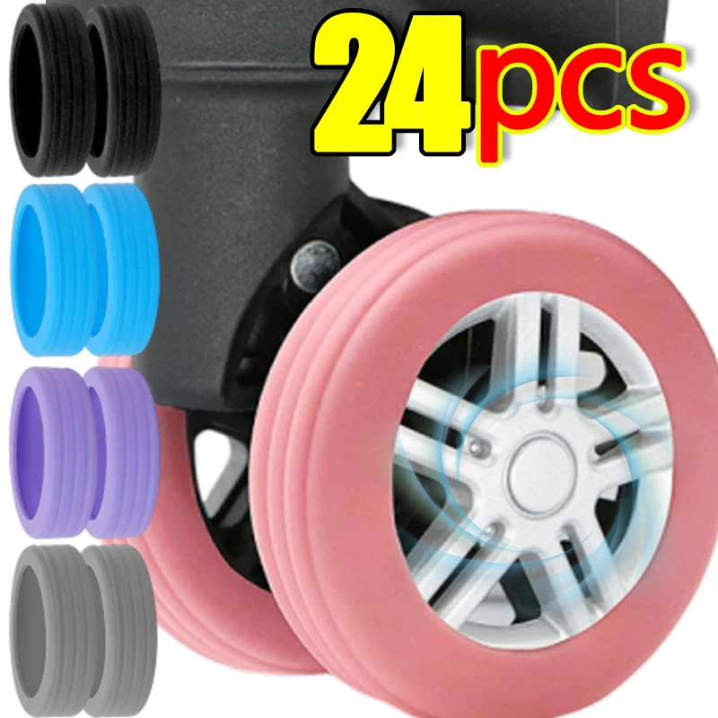 Top Trends: 4-24pcs Rolling Luggage Wheel Protecter Silicone Travel Suitcase Trolley Caster Shoes Reduce Noise Silence Cover Bag Accessories Shoppable Styles