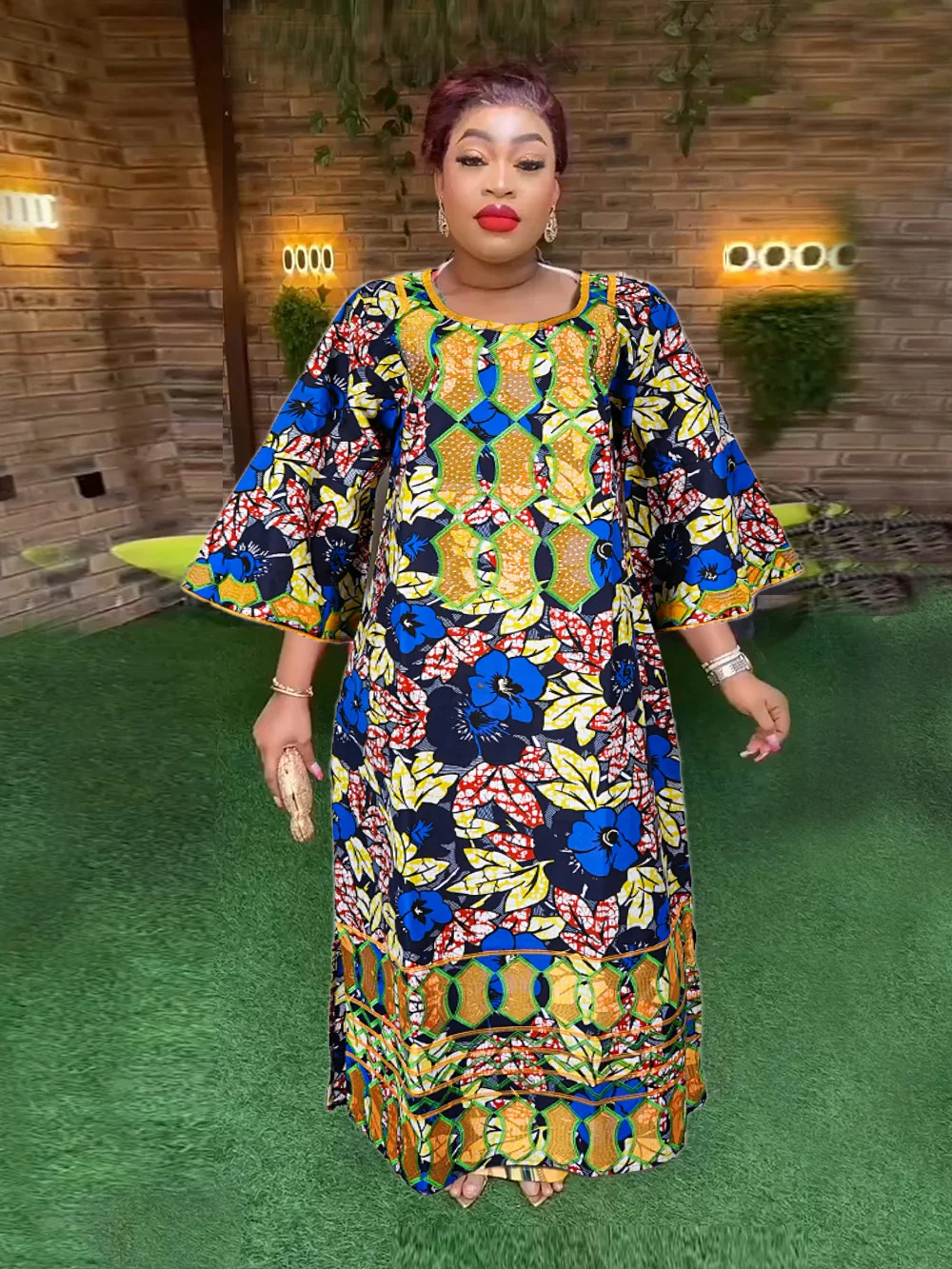 Top Trends: H&amp;D New African Clothes For Women Traditional Embroidery Dresses Bazin Women High Quality Party Wedding Occasion Shoppable Styles