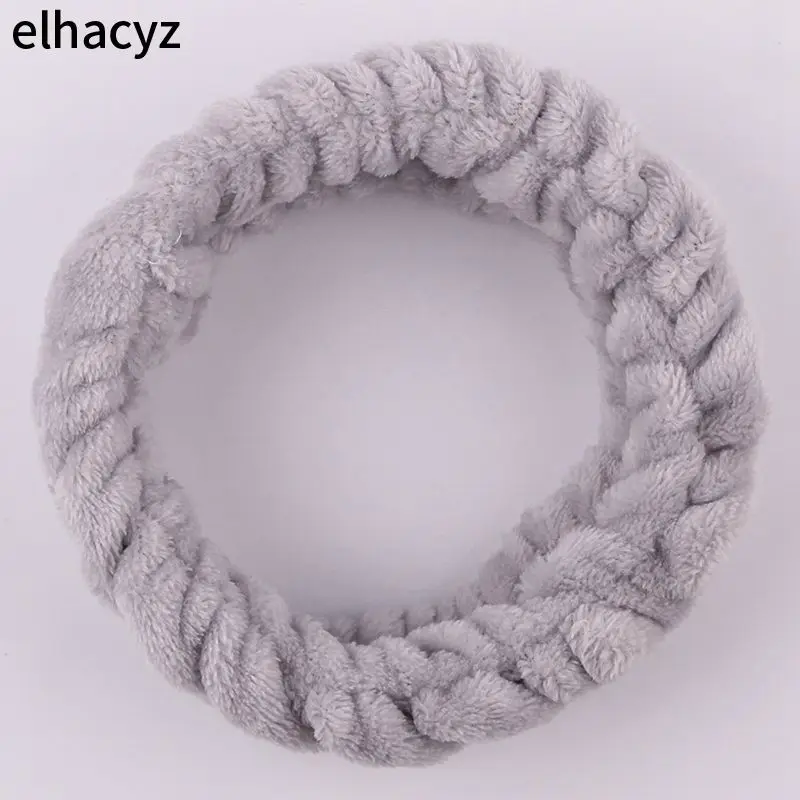 Top Trends: Chic Solid Coral Fleece Soft Elastic Spa Facial Hairband Girls Wash Face Head Wear Makeup Headband 2024 Women Hair Accessories Shoppable Styles - Image 4