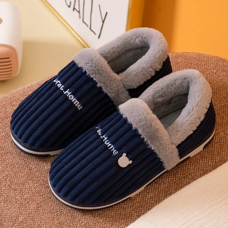 Top Trends: Warm Home Slippers For Men Winter Thicken Plush Shoes Male Flip Flops Women Couples Indoor Casual Non Slip Soft Furry Slides Shoppable Styles