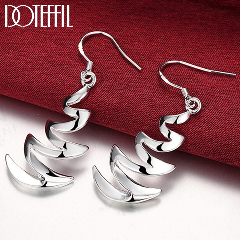 Top Trends: DOTEFFIL 925 Sterling Silver Crescent Drop Earrings Charm Women Jewelry Fashion Wedding Engagement Party Gift Shoppable Styles