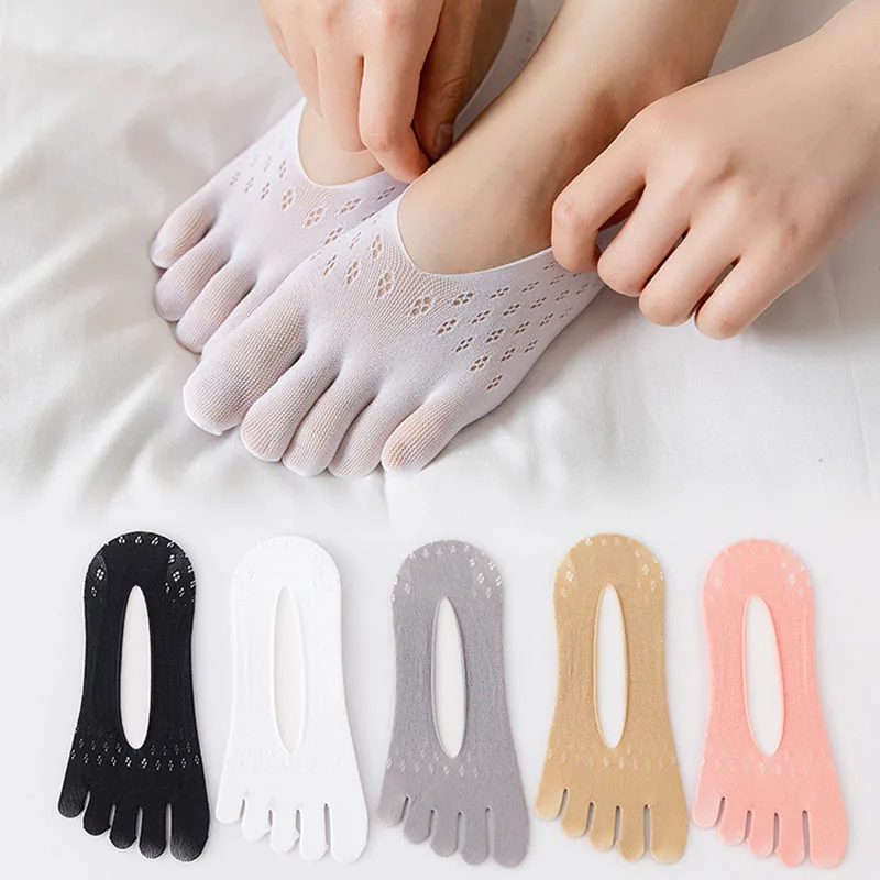 Top Trends: 5pairs Women Socks With Fingers Breathable Summer Ultra-thin Transparent Sock Invisible Elastic Boat Socks Comfortable Boat Sox Shoppable Styles