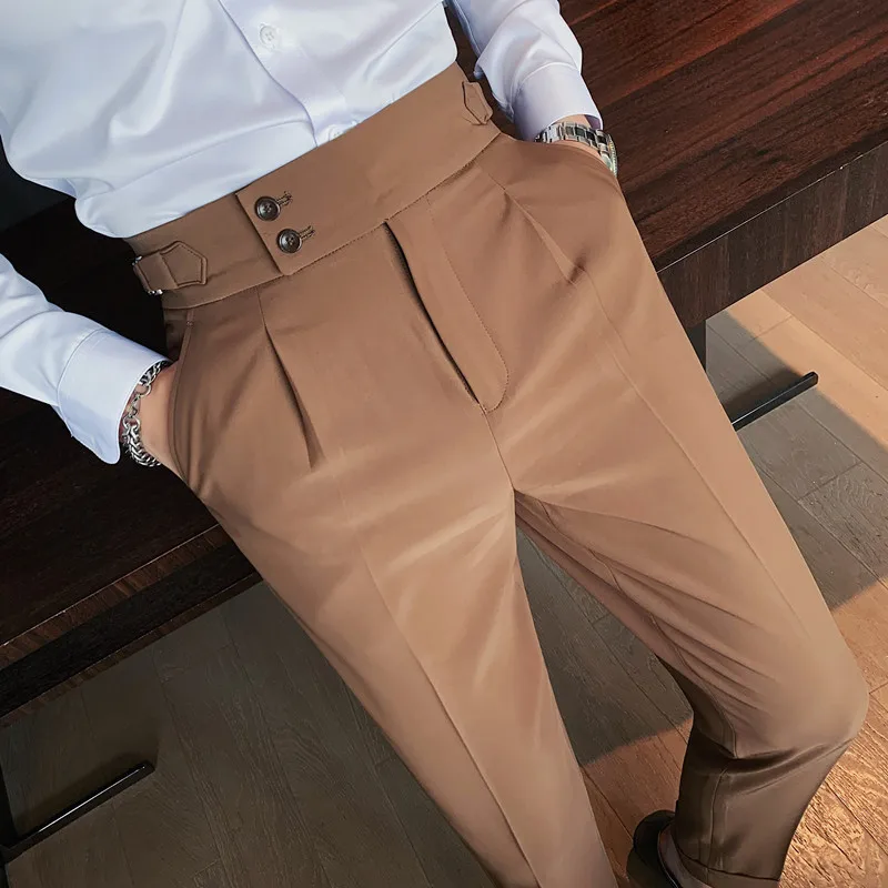 Top Trends: 2023 Men Spring Suit Pants Fashion Casual Slim Fit Business Suit Trousers Men's Wedding Party Work Pants Classic Large Size 36 Shoppable Styles