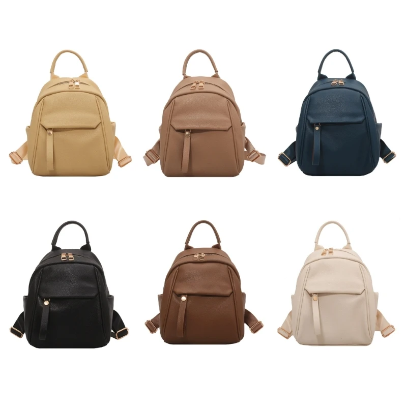 Top Trends: Fashion Women Backpack Soft PU Leather Backpacks Female Small School Bag Bookbag Shoppable Styles