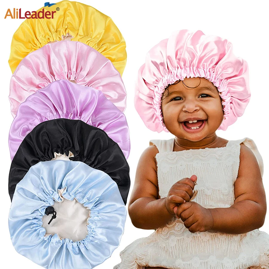 Top Trends: Kids Satin Bonnet Night Sleep Caps, Adjustable Double Layer Sleeping Hats, Showering Caps For Kids Girls Toddler Children Baby Shoppable Styles