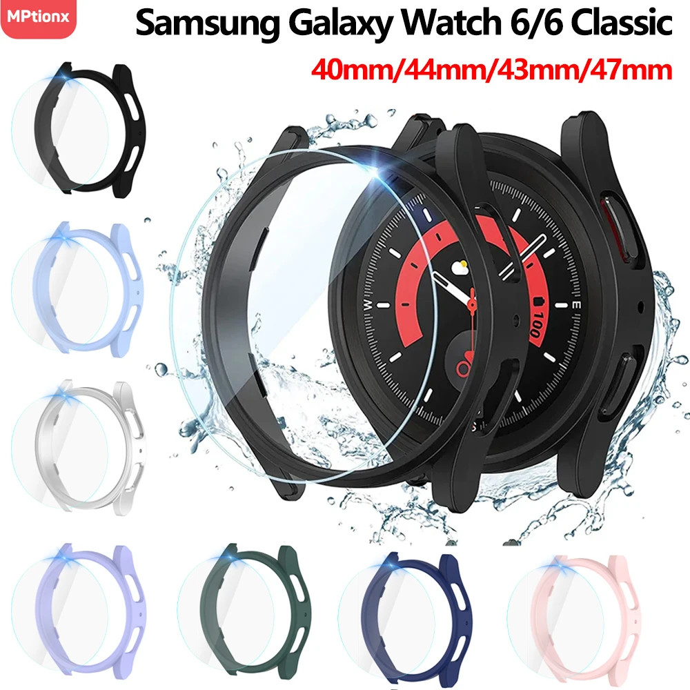 Top Trends: Glass+ Case For Samsung Galaxy Watch 6 40mm 44mm Waterproof PC Case Galaxy Watch 6 Classic 43mm 44mm Cover+ Screen Protector Shoppable Styles