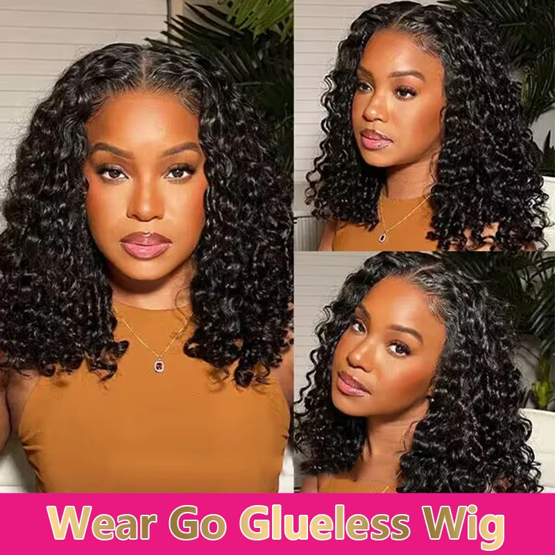 Top Trends: Water Wave Wear And Go Glueless Wigs 4X4 HD Lace Closure Human Hair Wigs With Pre Cut Lace Hairline Ready Go Wig Shoppable Styles