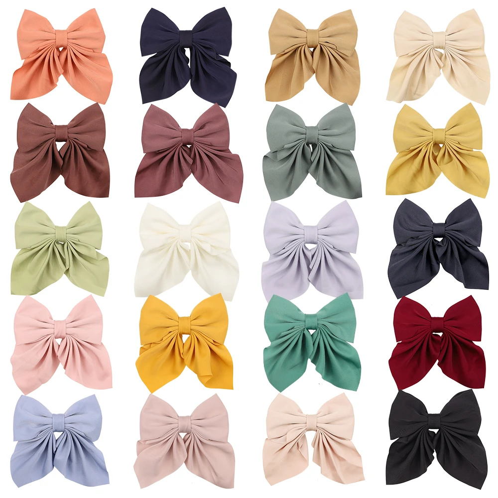 Top Trends: 1Piece Big Hair Bow Ties Hair Clips Satin Two Layer Butterfly Bow For Girls Bowknot Hairpin Trendy Hairpin Hair Accessories Shoppable Styles