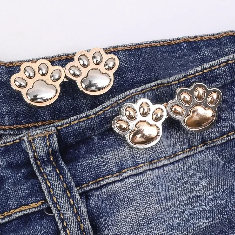 Top Trends: Cute Cat Claw Tighten Waist Buckle Metal Brooches Pins Clip Adjustable Snap Button Jeans Buttons Detachable Clothing Accessories Shoppable Styles - Image 5