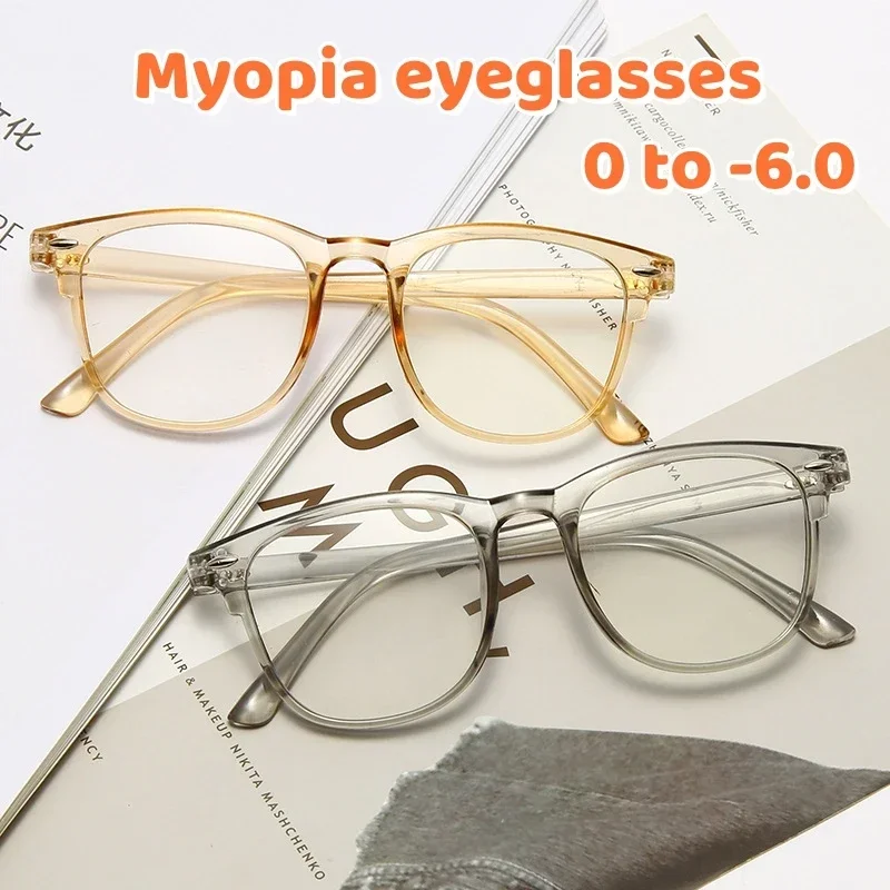 Top Trends: Anti-Blue Light Finished Nearsighted Myopia Glasses Optical Computer Eyeglasses Student Prescription Diopter Round Eyewear Shoppable Styles