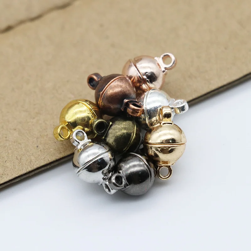 Top Trends: 5PCS Round Magnetic Clasps 6 / 8 / 10mm Ball Magnetic Clasps End Clasp Connectors For Bracelets Necklace DIY Jewelry Making Findings Shoppable Styles