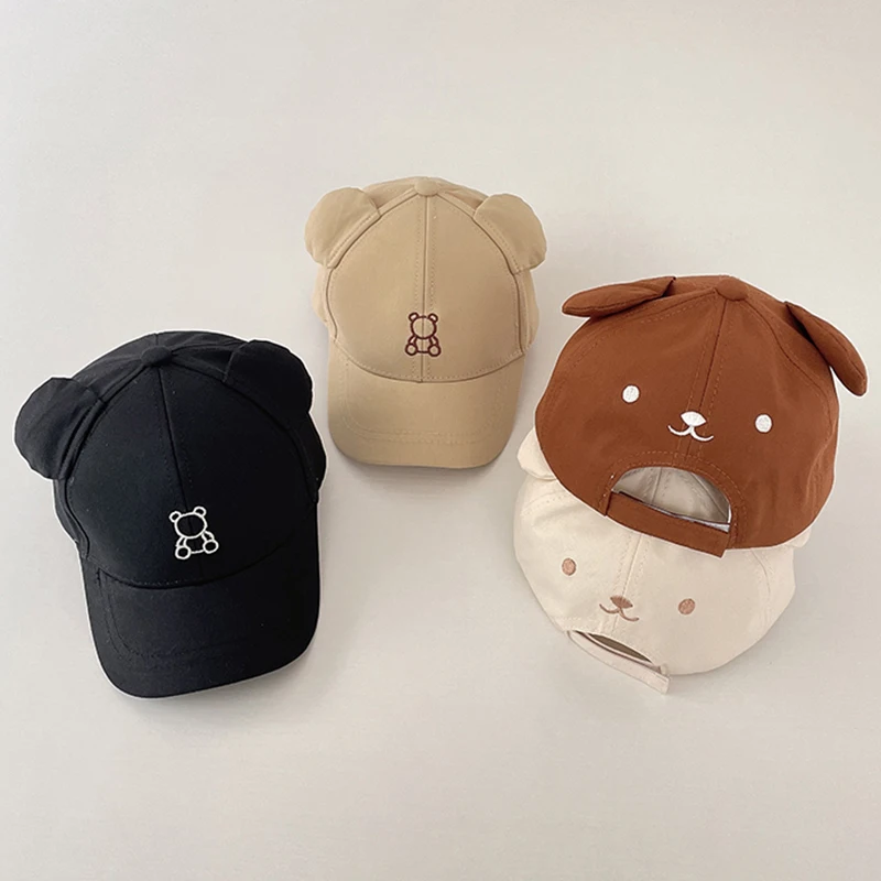 Top Trends: Children Summer Snapback Hat Baby Girls And Boys Cartoon Cute Bear Embroidery Baseball Cap Cotton Sun Hats For Kids Shoppable Styles