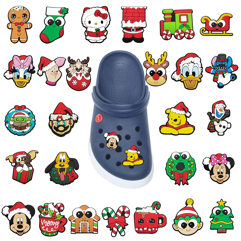 Top Trends: Single Sale Disney Cartoon Christmas Series For Shoe Charms PVC Accessories DIY Shoe Decoration For Kids X-mas Gifts Shoppable Styles