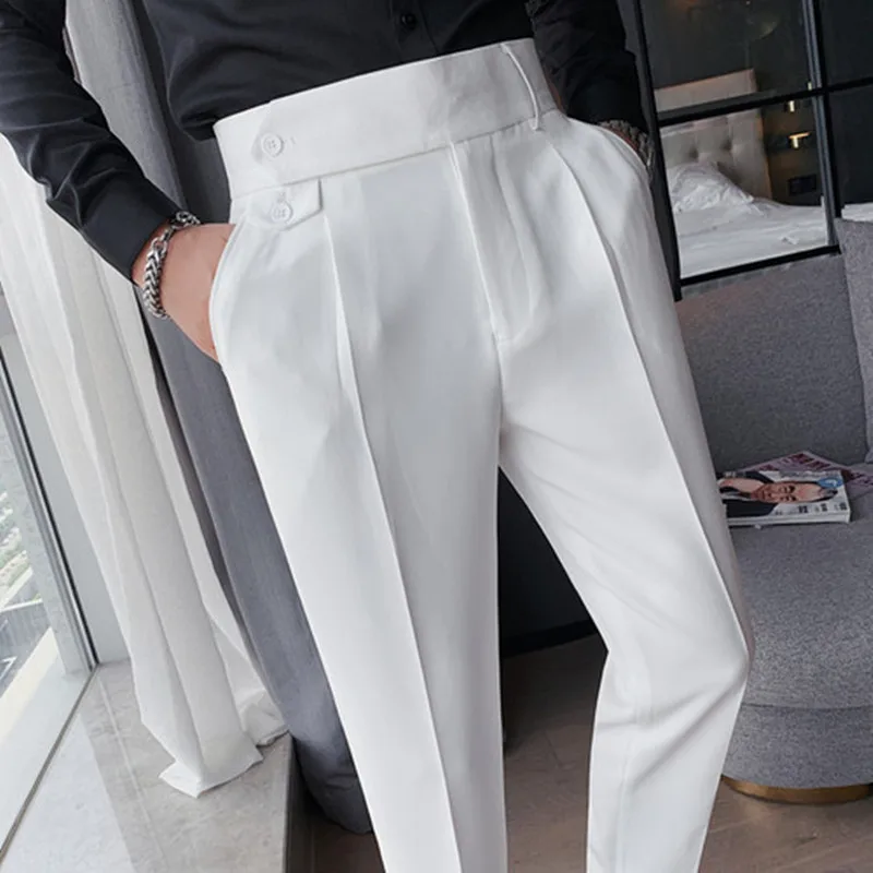 Top Trends: 2023 Spring New Men's Suit Pants Fashion Business Casual Slim Dress Pants Men's Street Wear Social Formal Pantalon Clothing 36 Shoppable Styles