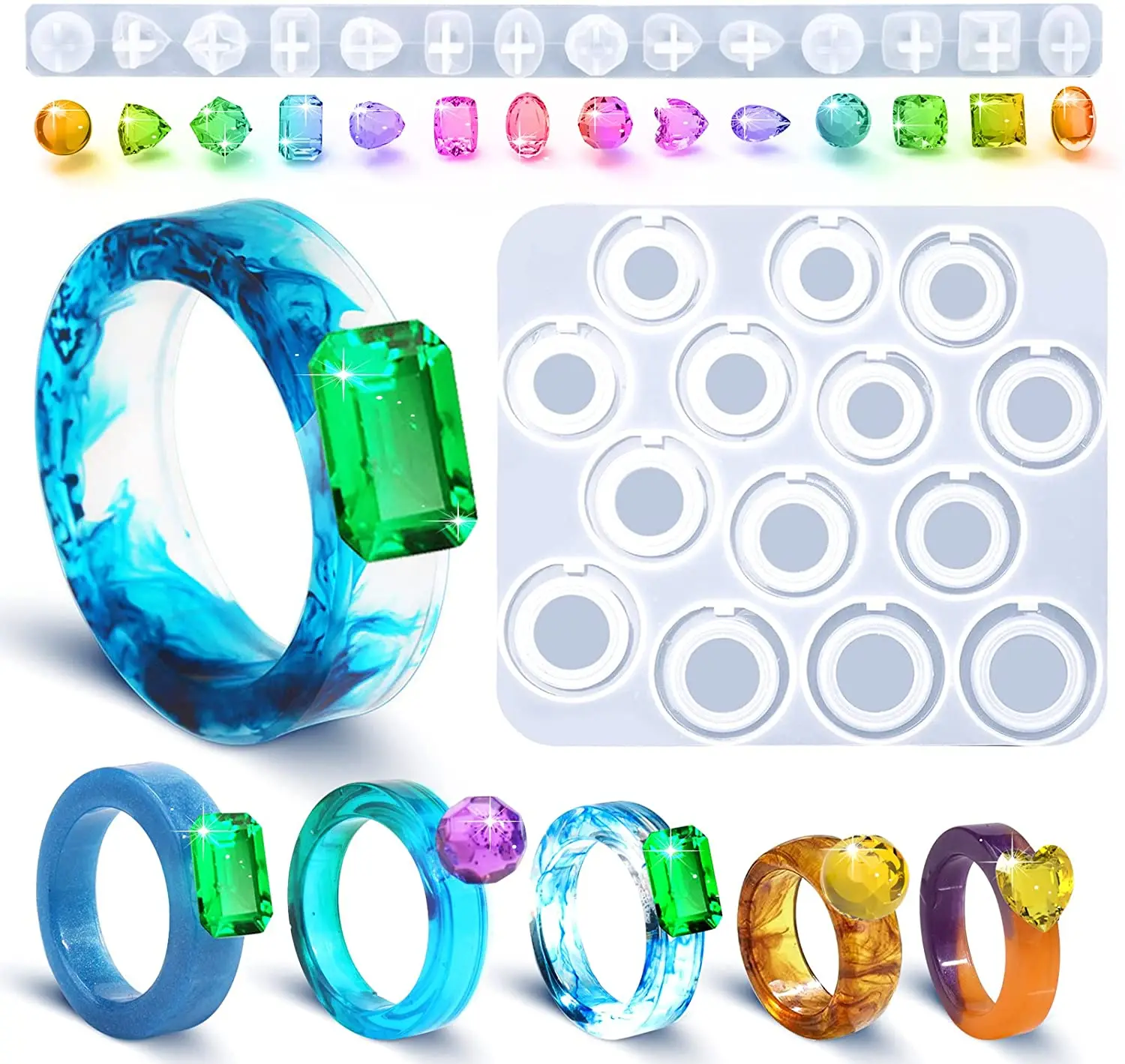 Top Trends: Resin Ring Mold For Epoxy Resin Rings Silicone Molds With 14 Different Sizes For DIY Crafts Jewelry Making Shoppable Styles