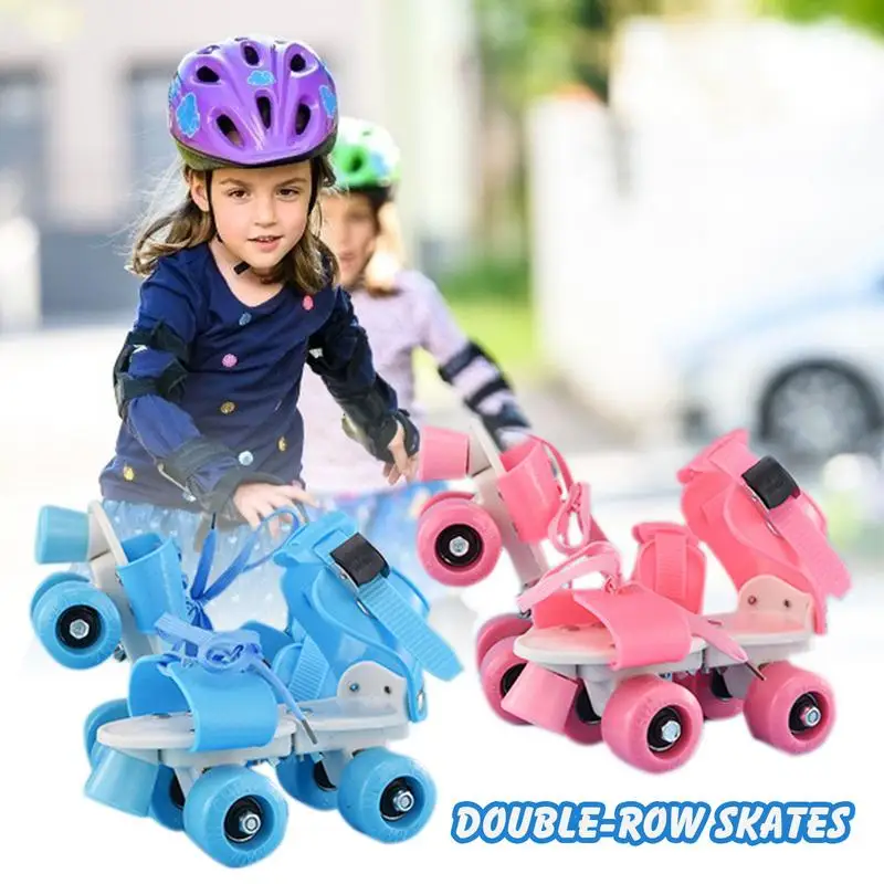 Top Trends: Kids Roller Skates Girls Roller Skates Double Row Wheels Easy To Wear Inline Skates Children's Adjustable Roller Skates Shoppable Styles