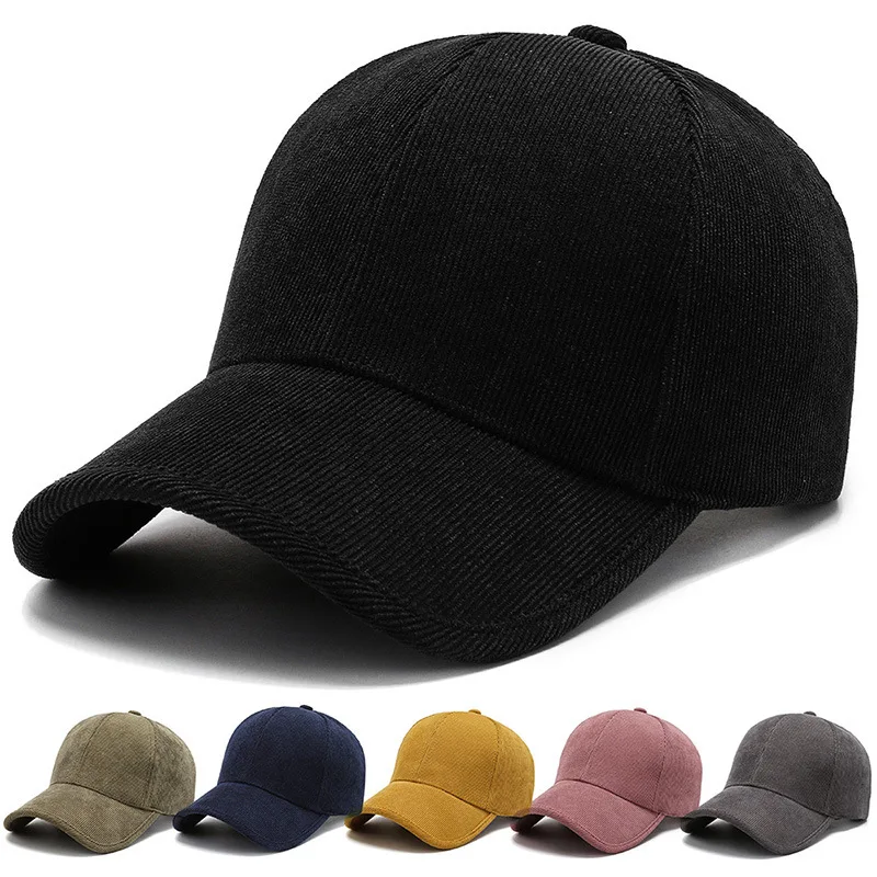 Top Trends: Brand Men&#039;s Baseball Cap Autumn Winter Casual Solid Corduroy Hard Top Cap Snapback Caps For Women Bone Gorras Dad Hat Shoppable Styles