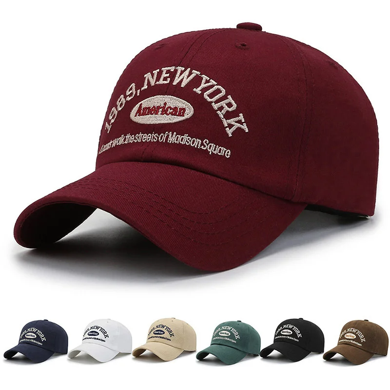 Top Trends: Embroidery 1989 New York Baseball Hats Washed Cotton Cap For Men Women Adjustable Snapback Caps Baseball Cap Letter Dad Hat Hot Shoppable Styles