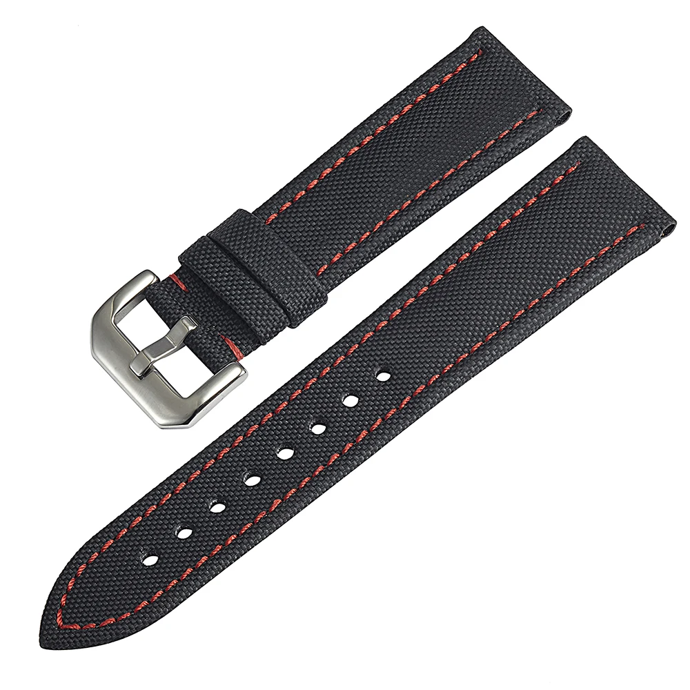 Top Trends: Luxury Men Watch Sailcloth Strap Leather 20mm 22mm 23mm Black Nylon Watch Band Strap Waterproof Wrsitband Shoppable Styles - Image 4