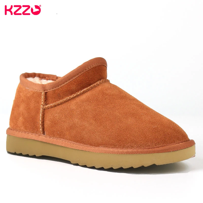 Top Trends: KZZO High Quality Genuine Leather Snow Boots For Women Australia Classic Mini Winter Casual Non-slip Boots Warm Shoes Size 34-46 Shoppable Styles