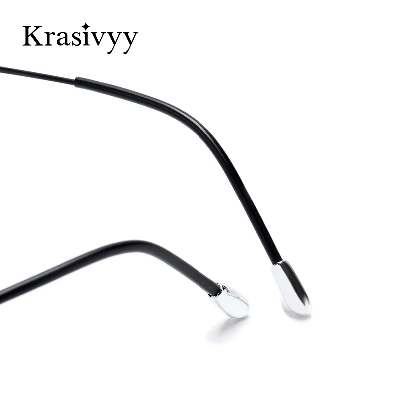 Top Trends: Krasivyy Titanium Glasses Frame Men 2024 New European Design Square Rimless Prescription Eyeglasses Eyewear Frame For Women Shoppable Styles - Image 5