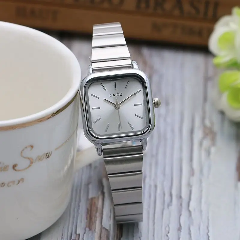 Top Trends: Women Quartz Watch Luxury Fashion Square Sliver Case Band Roman Numerals Dial Female Watches Niche New Ladies Dress Wristwatch Shoppable Styles