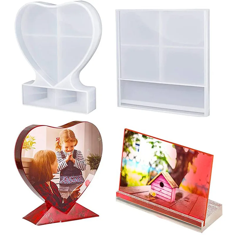 Top Trends: Love Heart Shaped Square Photo Frame Epoxy Silicone Mold For DIY Resin Craft Decorative Jewelry Making Mold Silicone Mould Shoppable Styles