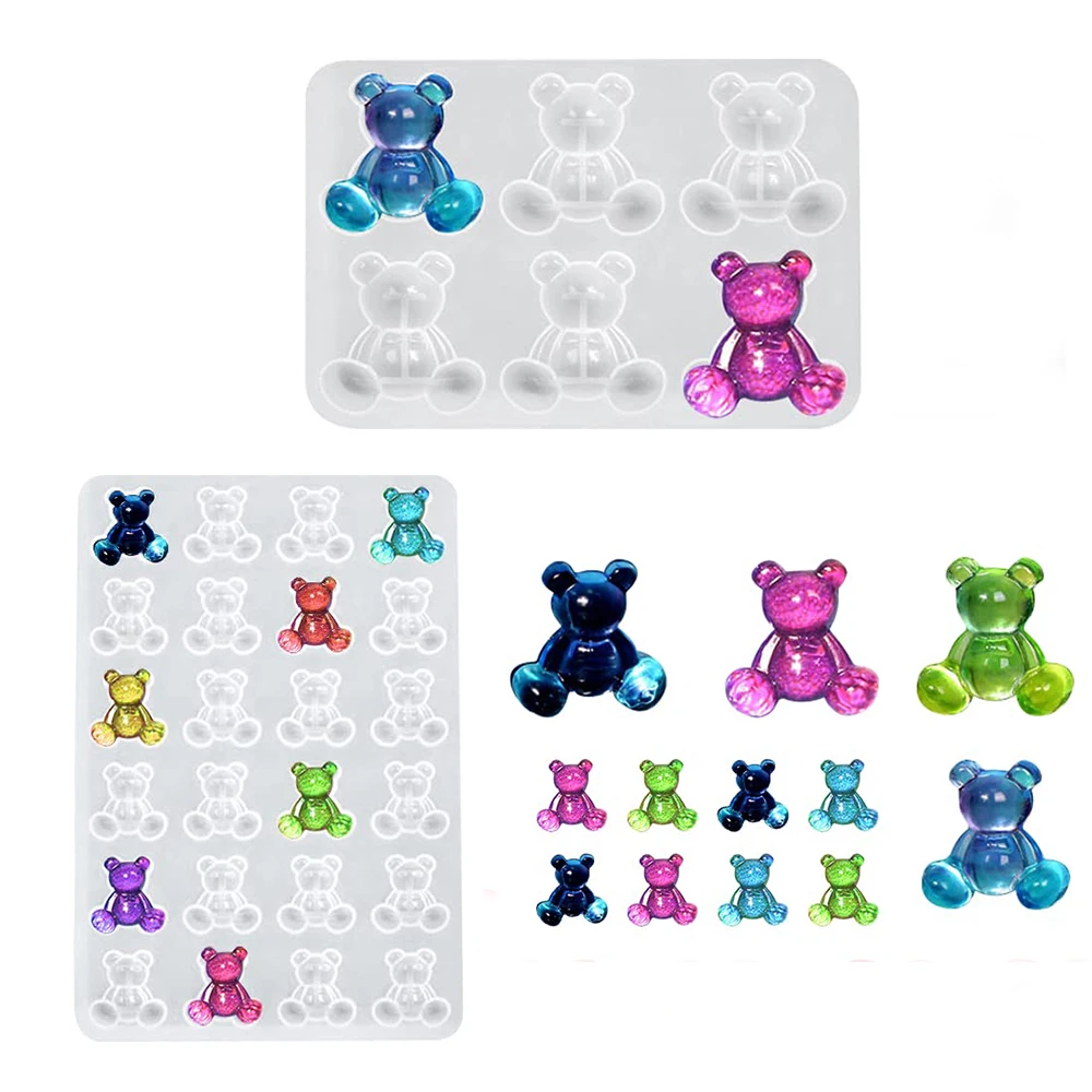 Top Trends: Crystal Bear Resin Silicone Molds Small Bears Charm Epoxy Mould For Earring Pendant Brooch Keychain Jewelry Making Supplies Shoppable Styles