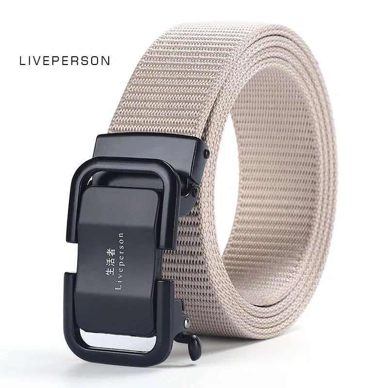 Top Trends: Fashion Canvas Belt Men'S Tactical Automatic Buckle Belt Outdoor Youth Leisure Business Simple Versatile Jeans Waistband A3458 Shoppable Styles - Image 2