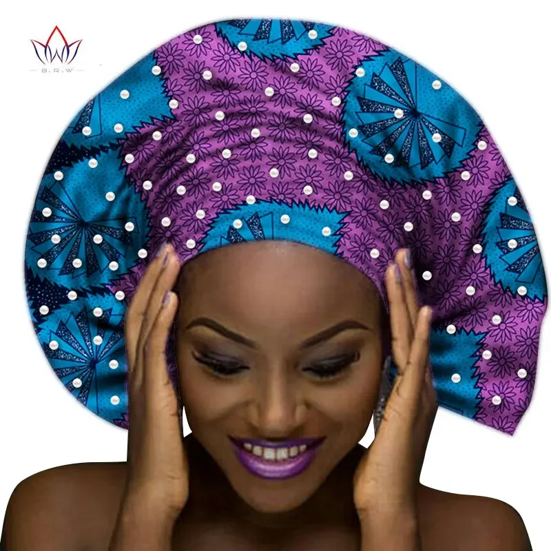 Top Trends: Handmade Multi-color Headtie Ankara Head Decorations Wrap Scarf With Perals African Ankara Printed Head Wrap BRW WYB232 Shoppable Styles