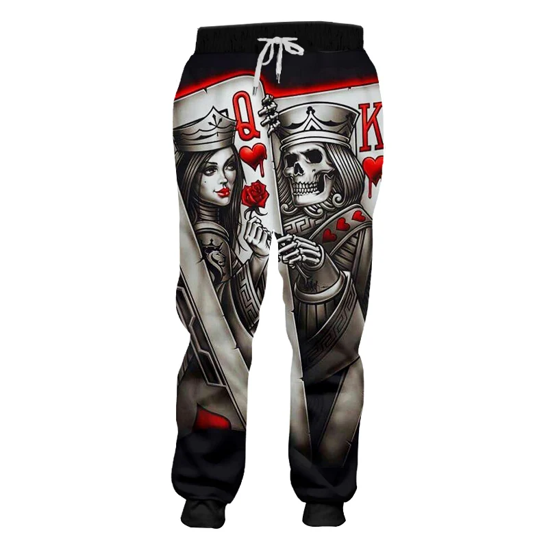 Top Trends: Queen And King Poker Skull 3D Printed Fashion Men's Joggers Pants Streetwear Autumn Sweatpants Unisex Casual Trousers MP24 Shoppable Styles