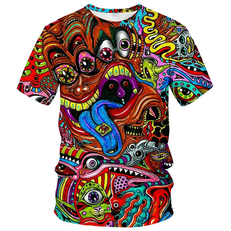 Top Trends: Colorful Trippy T-Shirt For Men 3D Printed Painting Cool Designs T Shirt Tee Shirts Summer Casual Gym Short Sleeve Comfortable Shoppable Styles