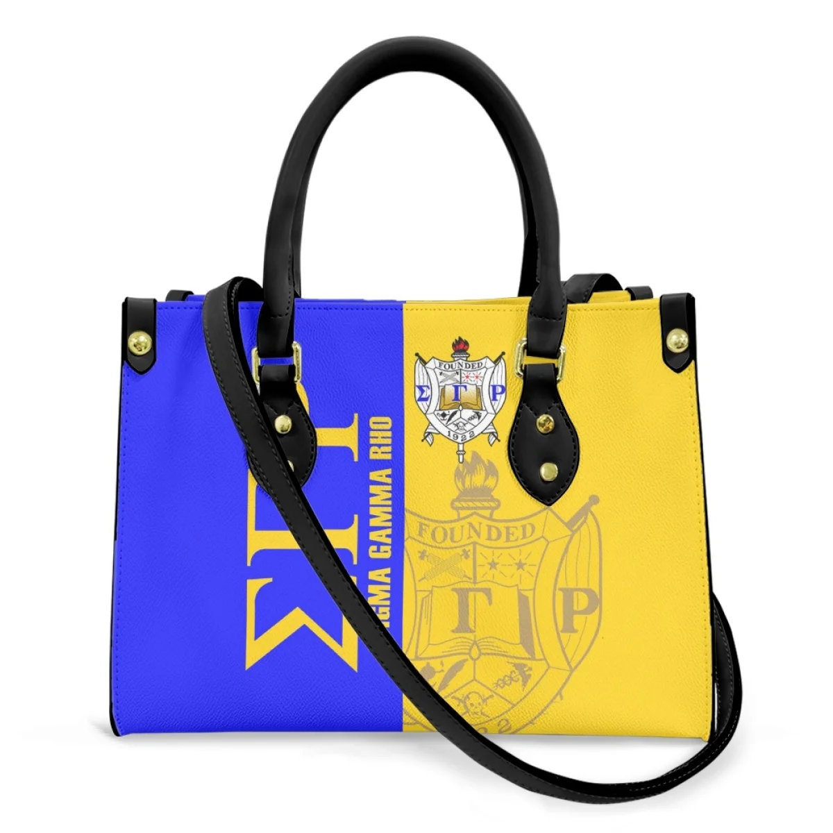 Top Trends: Custom Color Contrast Design Women Hand Bag Sigma Gamma Rho Pattern Handbags Evening Leather PU Tote Bags Traveling Shop Shoppable Styles